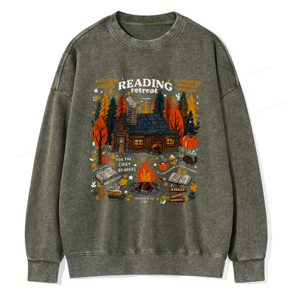Pagewings Reading Retreat Unisex Washed Sweatshirt