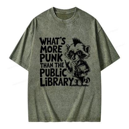 Pagewings What’s More Punk Than The Public Library Unisex Washed T-shirt