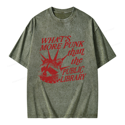 Pagewings What’s More Punk Than The Public Library Unisex Washed T-shirt