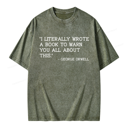 Pagewings I Literally Wrote A Book To Warn Unisex Washed T-shirt