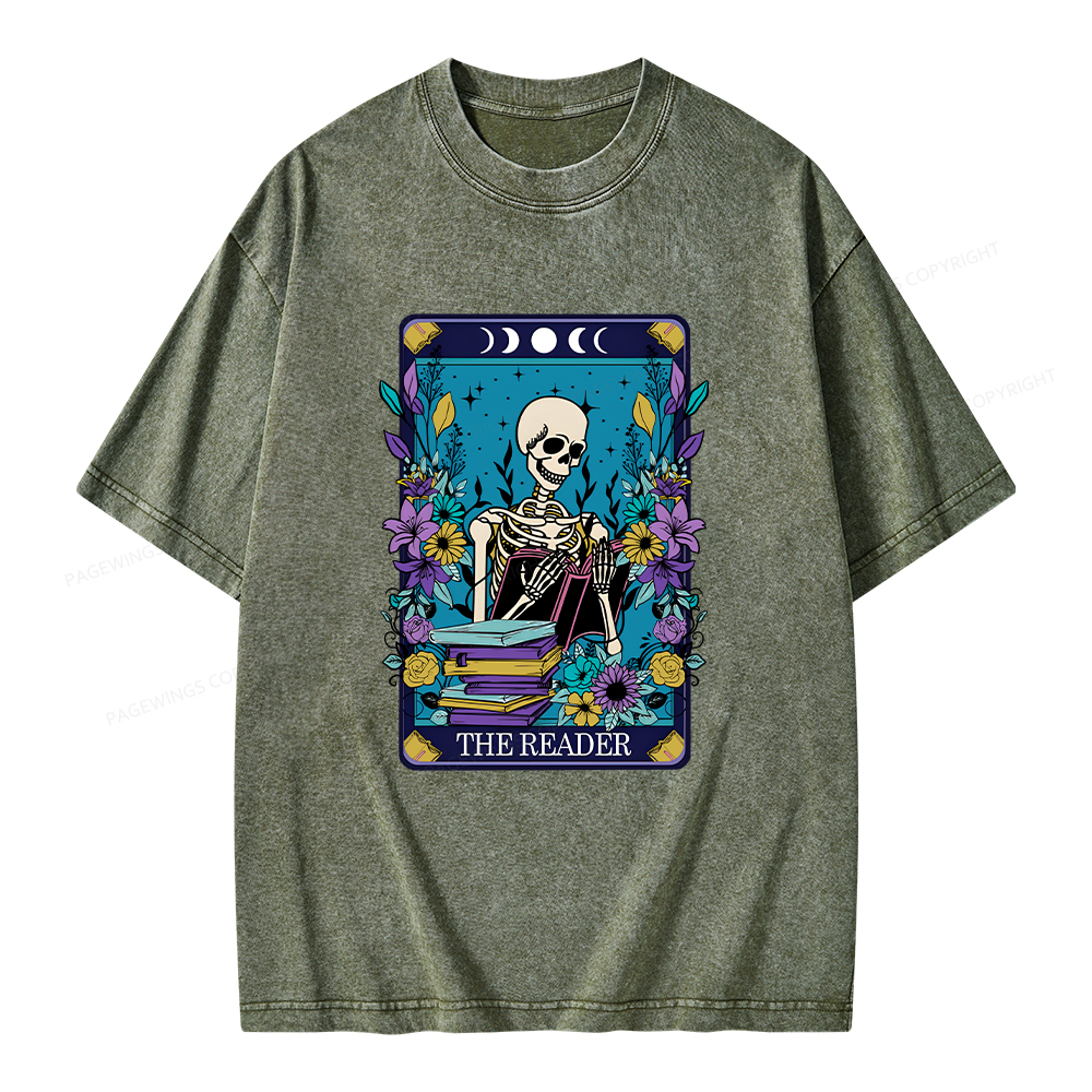 Pagewings The Reader Tarot Card Shirt Unisex Washed T-shirt