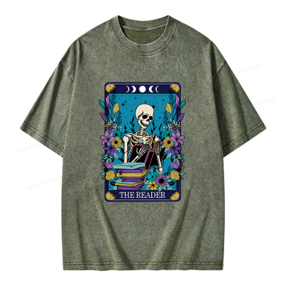 Pagewings The Reader Tarot Card Shirt Unisex Washed T-shirt
