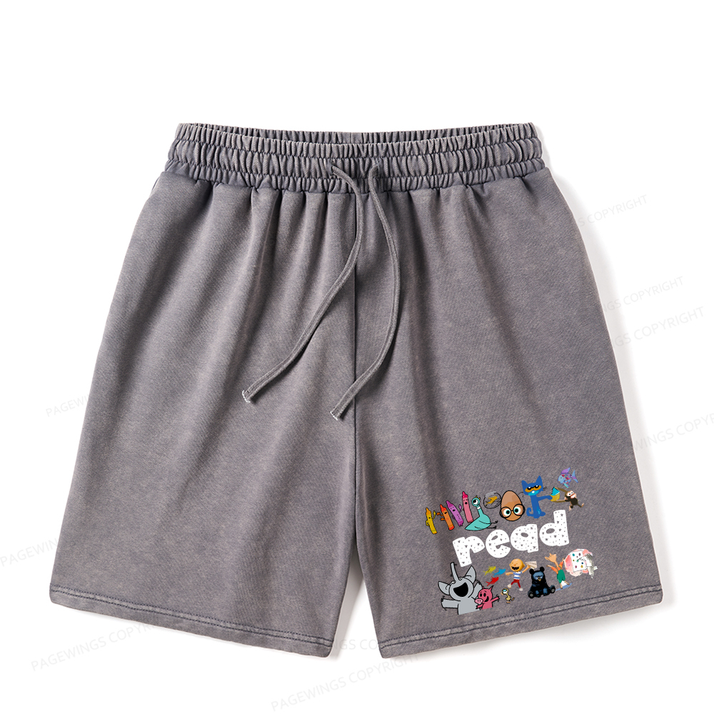Pagewings Reading Bookish Unisex Washed Shorts