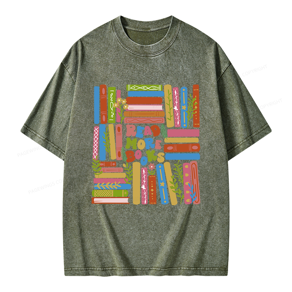Pagewings Read More Books Unisex Washed T-shirt