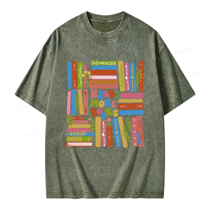 Pagewings Read More Books Unisex Washed T-shirt