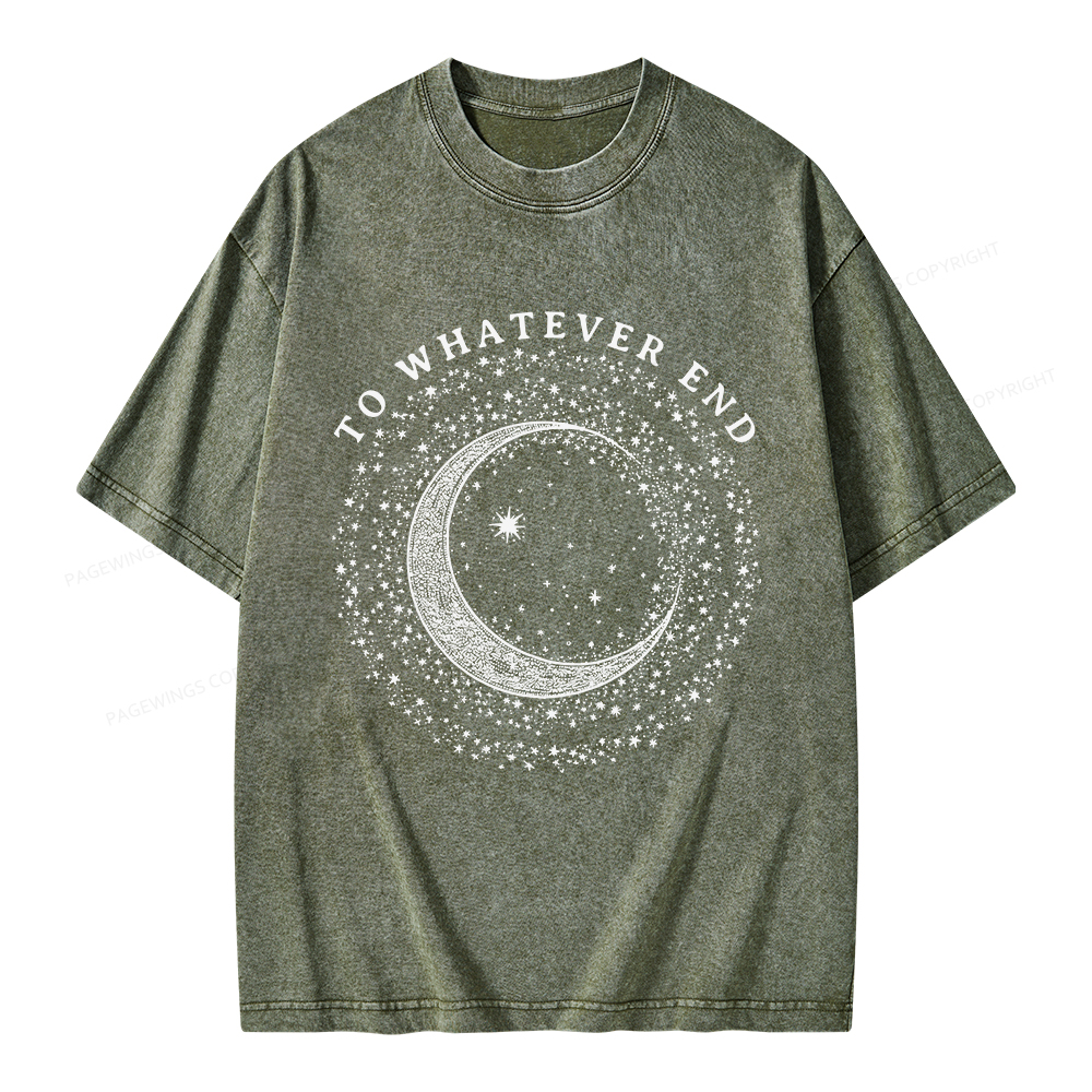 Pagewings To Whatever End Unisex Washed T-shirt