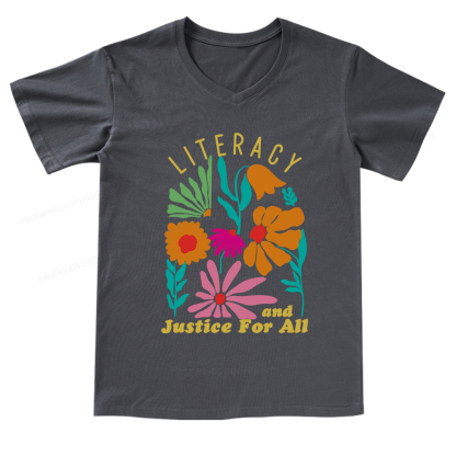 Pagewings Literacy And Justice V-neck T-shirt