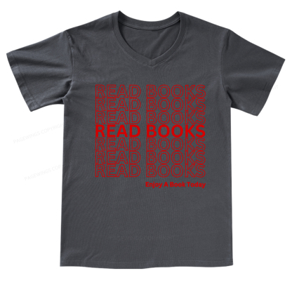 Pagewings Read Books Librarian V-neck T-shirt