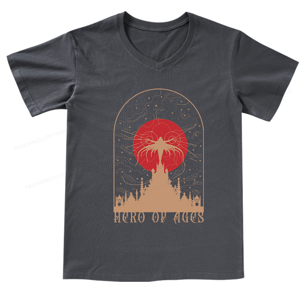 Pagewings Mist Bookish V-neck T-shirt