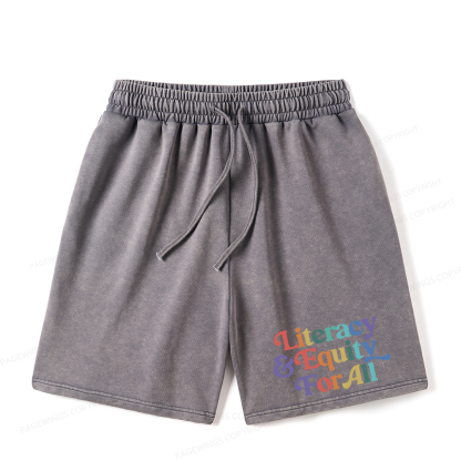 Pagewings Literacy & Equity For All Unisex Washed Shorts