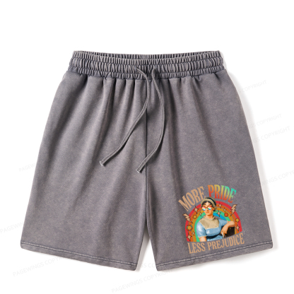 Pagewings More Pride Less Prejudice Unisex Washed Shorts