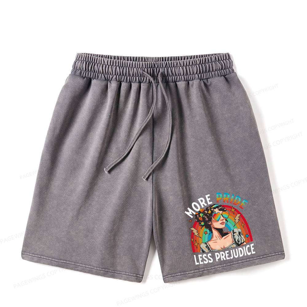Pagewings More Pride Less Prejudice Unisex Washed Shorts