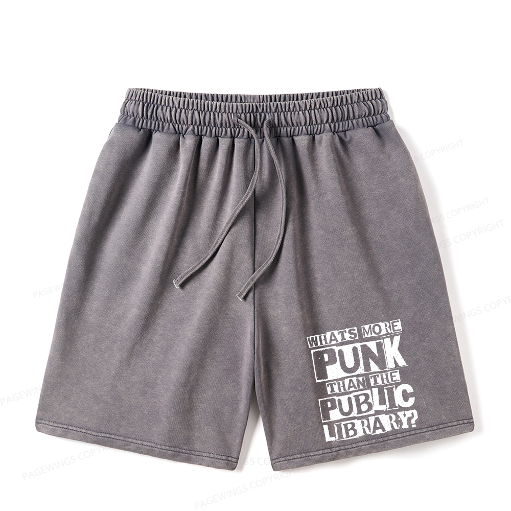 Pagewings What‘s More Punk Than the Public Library Unisex Washed Shorts