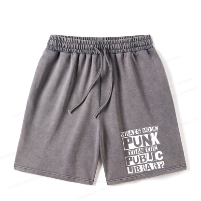 Pagewings What‘s More Punk Than the Public Library Unisex Washed Shorts