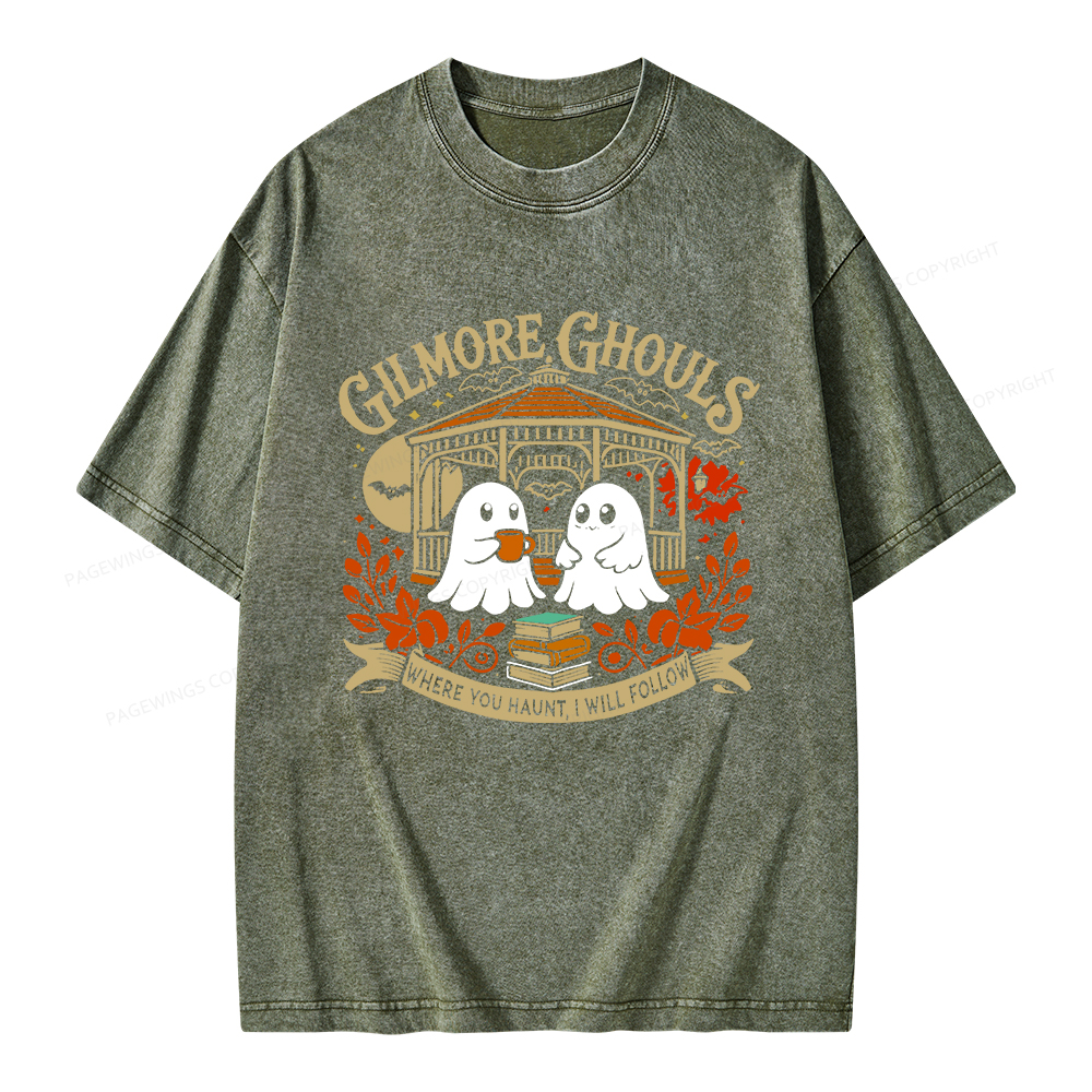 Pagewings Gilmore Ghouls Unisex Washed T-shirt