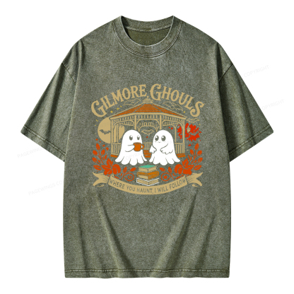Pagewings Gilmore Ghouls Unisex Washed T-shirt