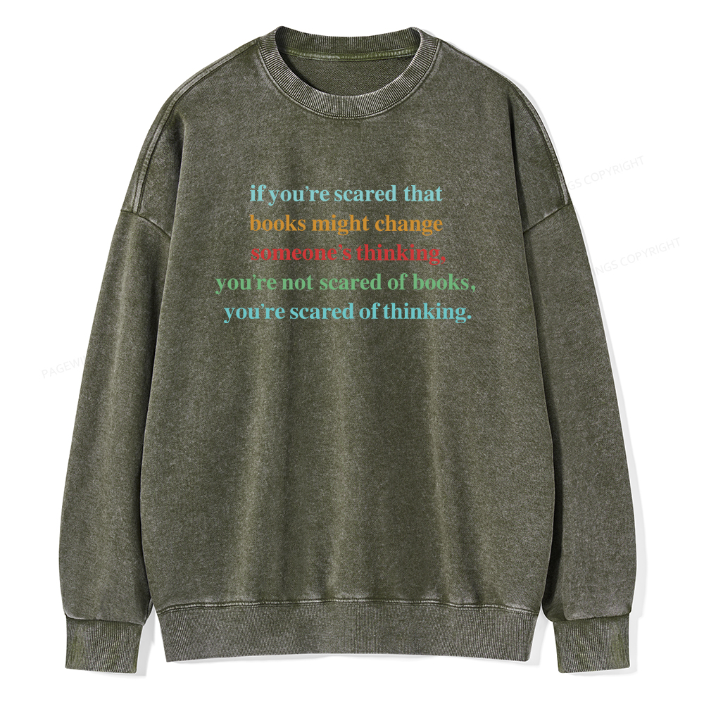 Pagewings Censorship Social Justice Shirt Booktrovert Unisex Washed Sweatshirt