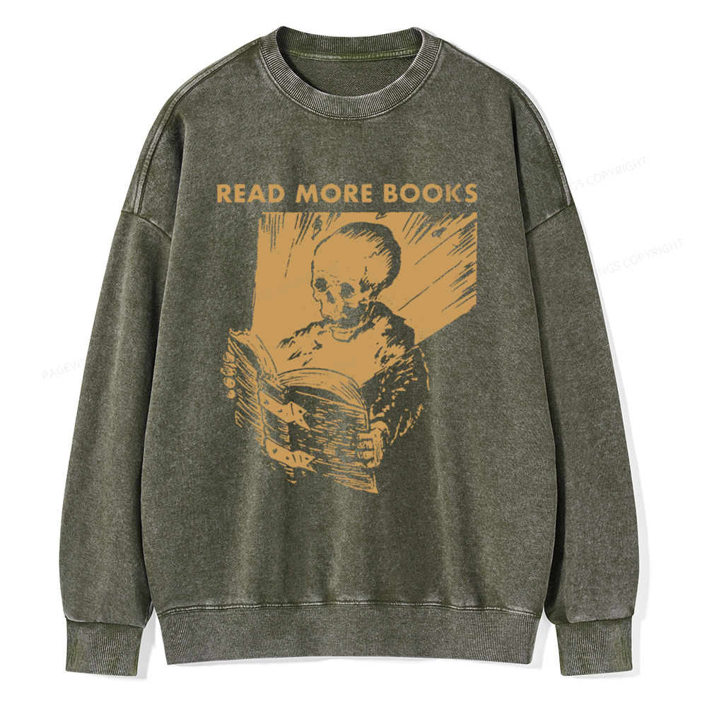 Pagewings Read More Books Unisex Washed Sweatshirt