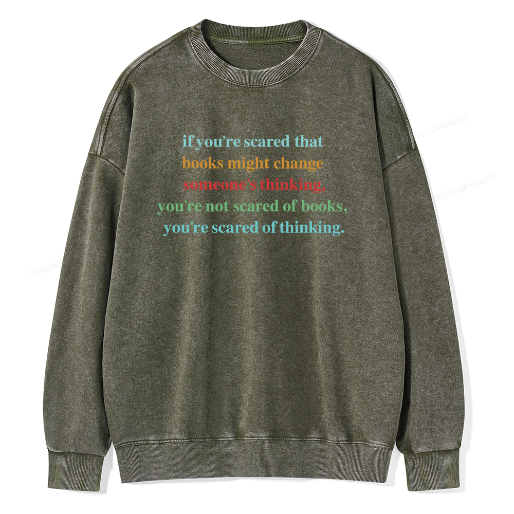 Pagewings Censorship Social Justice Shirt Booktrovert Unisex Washed Sweatshirt