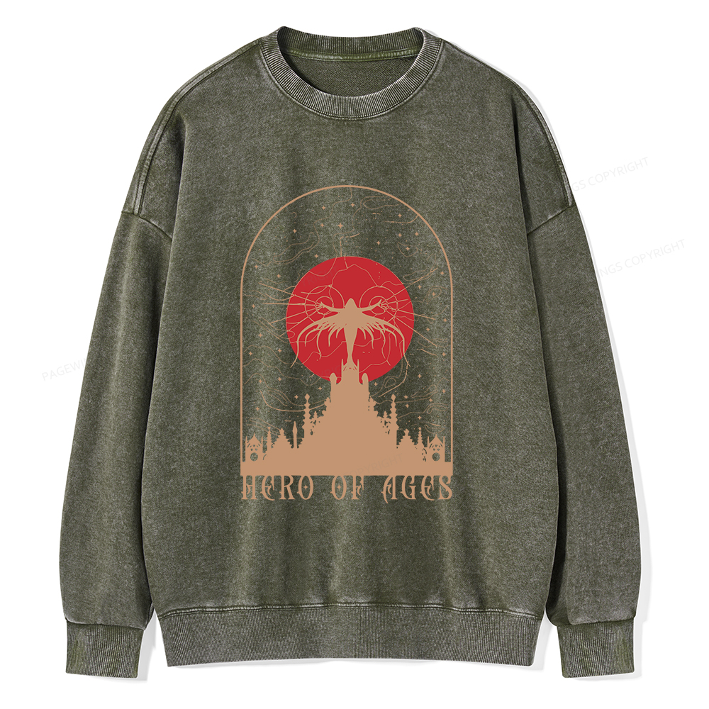 Pagewings Mist Bookish Unisex Washed Sweatshirt