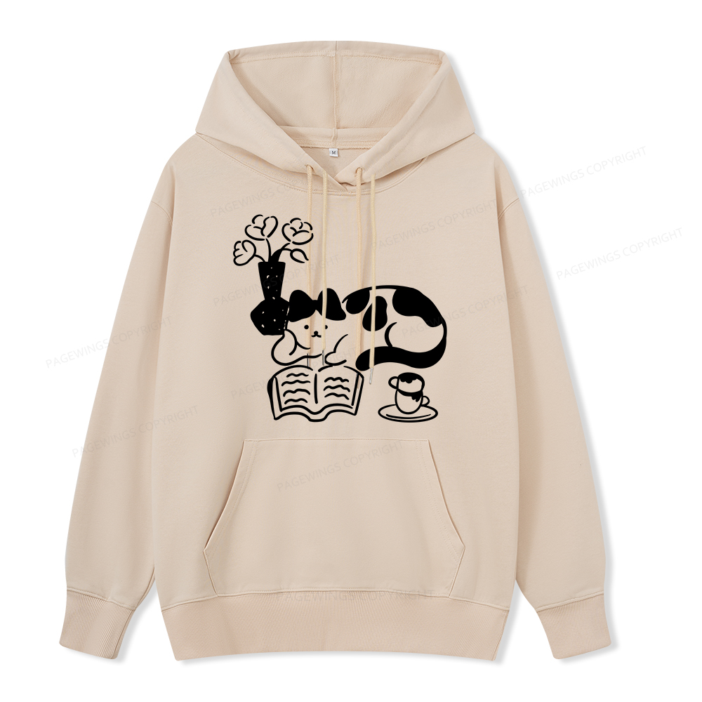 Pagewings The Cat Who Loves Reading Unisex Classic Hoodie