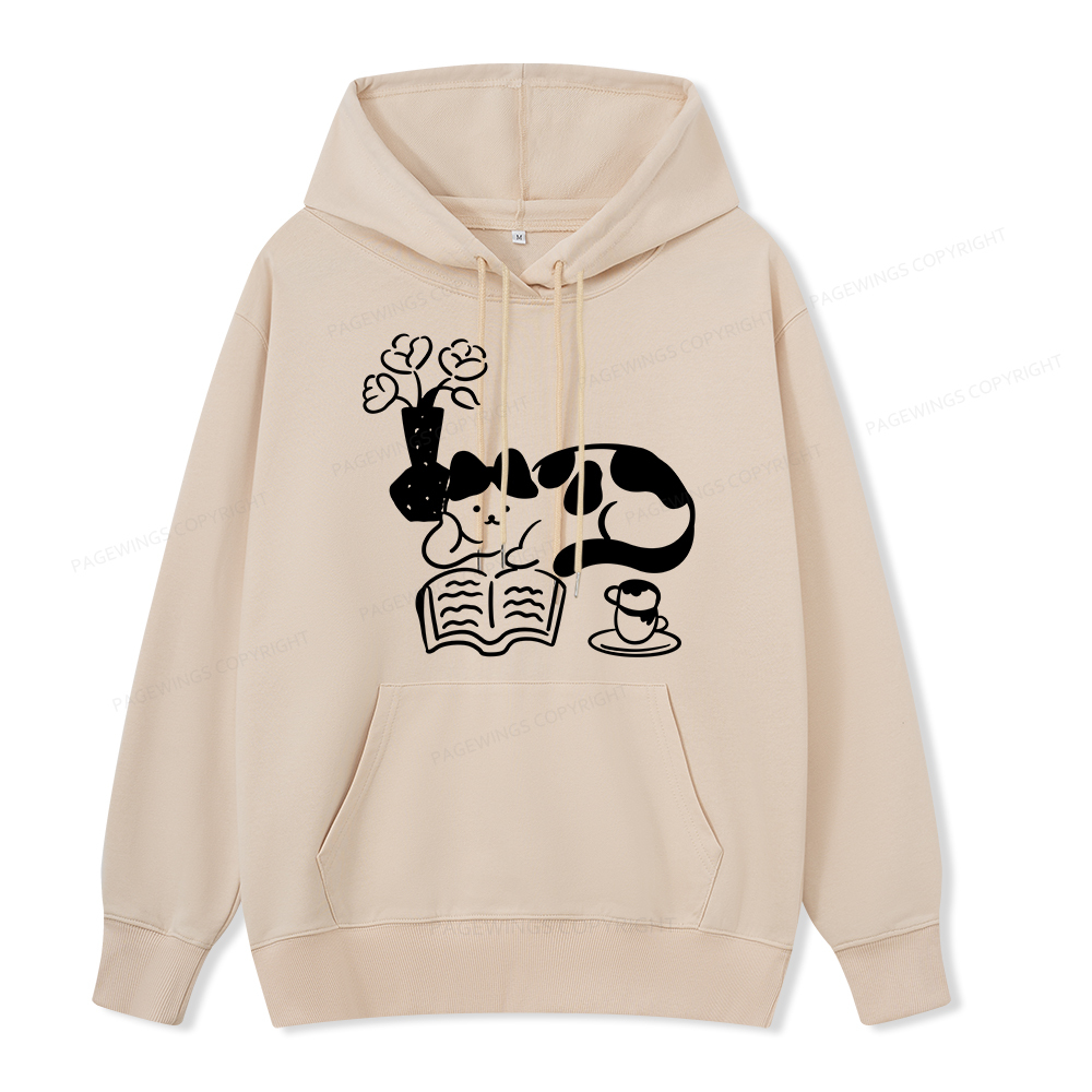 Pagewings The Cat Who Loves Reading Unisex Classic Hoodie