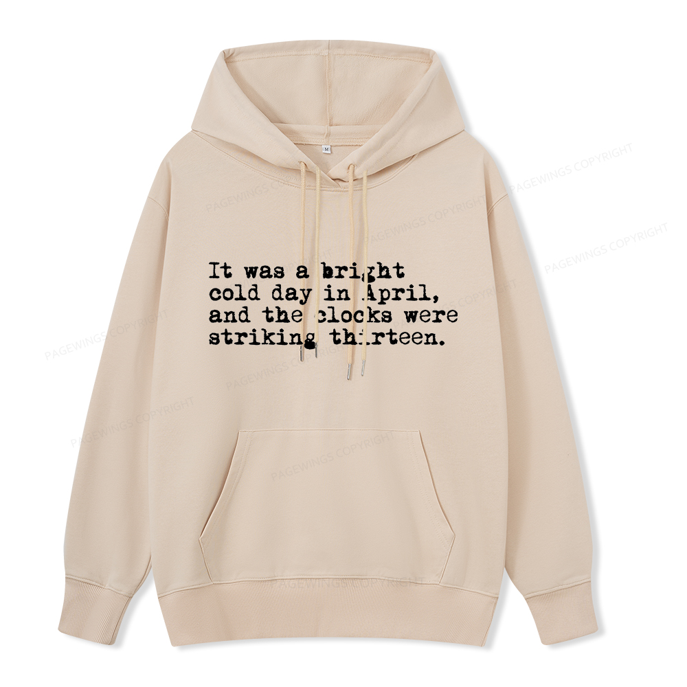 Pagewings Orwell It Was A Bright Cold Day In April Unisex Classic Hoodie