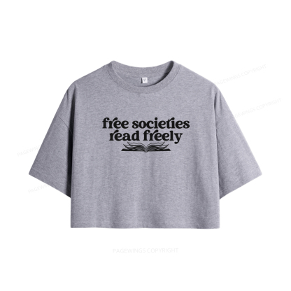 Pagewings Stop Book Banning Women Crop Tops