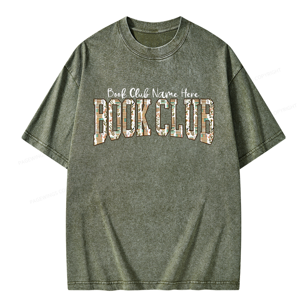 Pagewings Personalized Book Club Unisex Washed T-shirt