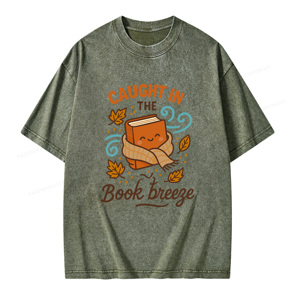 Pagewings Caught In The Book Breeze Unisex Washed T-shirt