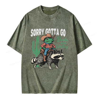 Pagewings Sorry Gotta Go Books Are Waiting Unisex Washed T-shirt
