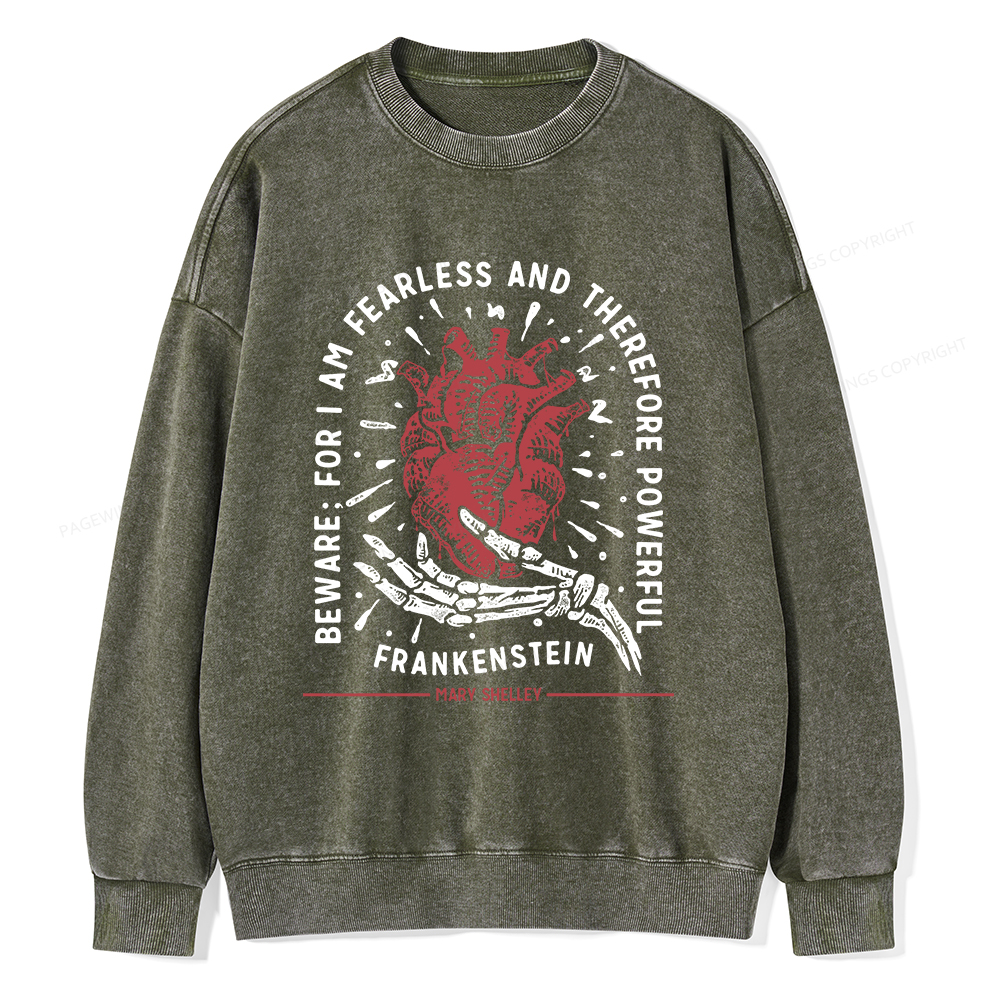 Pagewings For I Am Fearless And Therefore Powerful Unisex Washed Sweatshirt