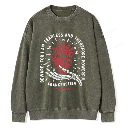 Pagewings For I Am Fearless And Therefore Powerful Unisex Washed Sweatshirt