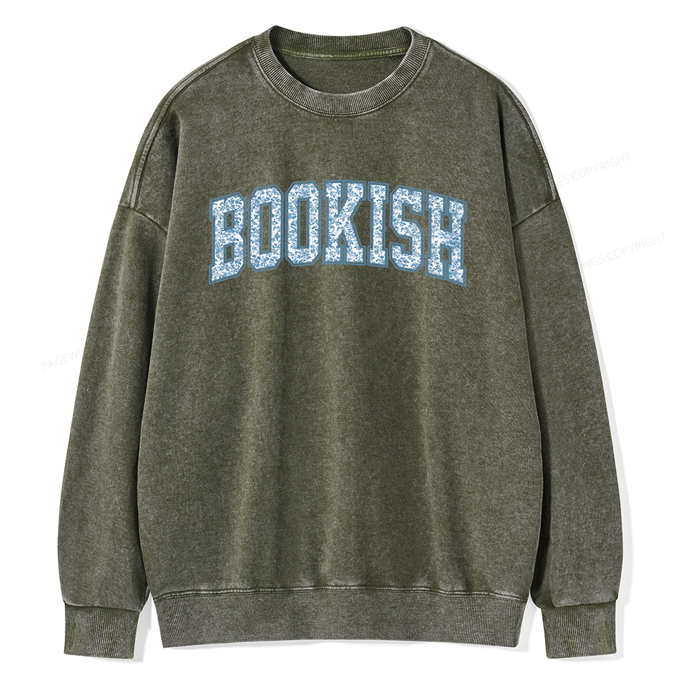 Pagewings Bookish Book Lover Unisex Washed Sweatshirt