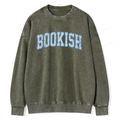 Pagewings Bookish Book Lover Unisex Washed Sweatshirt