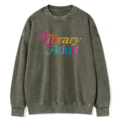 Pagewings Library Adult, Library Kid Unisex Washed Sweatshirt