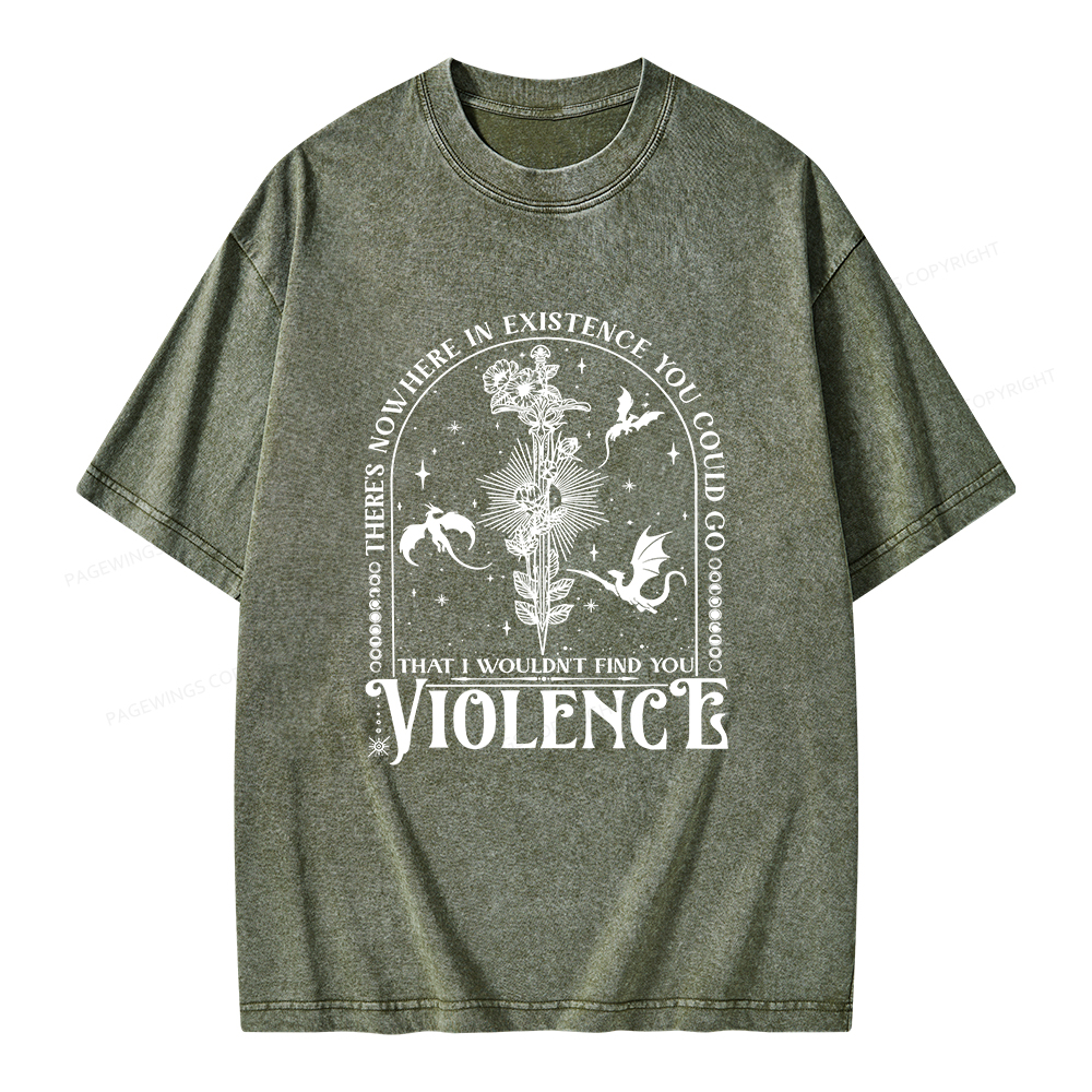 Pagewings Violence Unisex Washed T-shirt