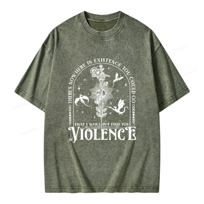 Pagewings Violence Unisex Washed T-shirt