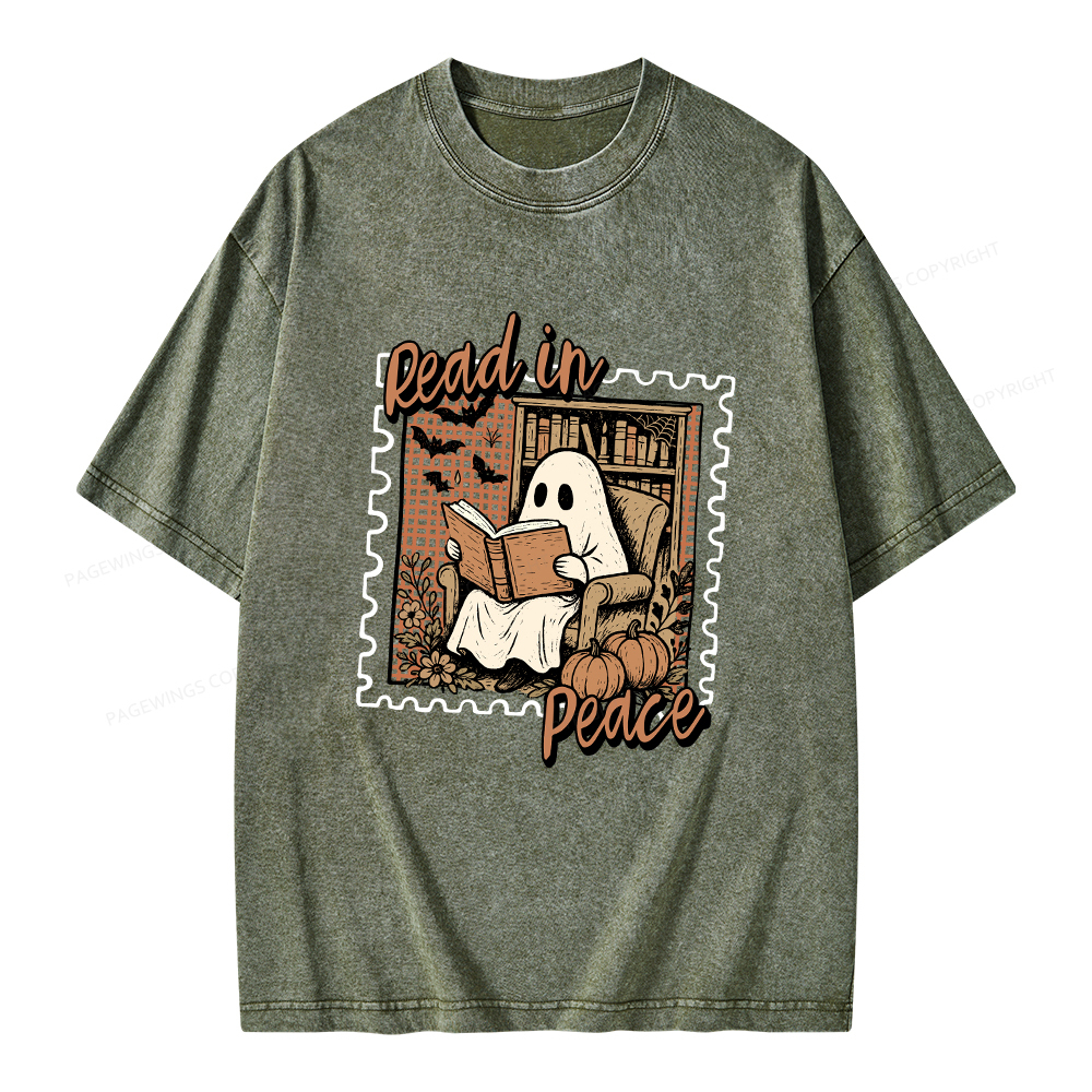 Pagewings Read In Peace Unisex Washed T-shirt