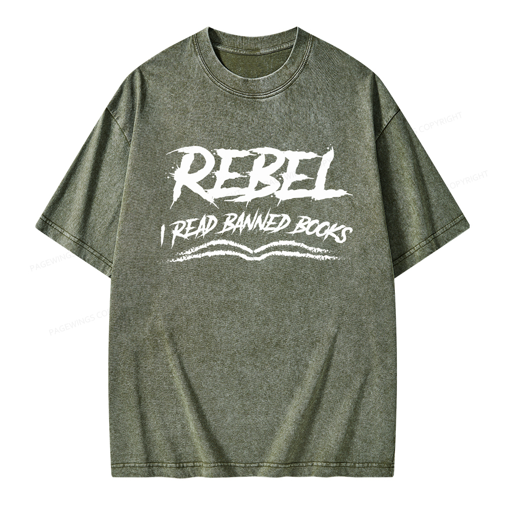 Pagewings Rebel - I Read Banned Books Unisex Washed T-shirt