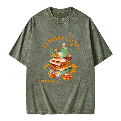 Pagewings Stars Hollow Book Club Unisex Washed T-shirt