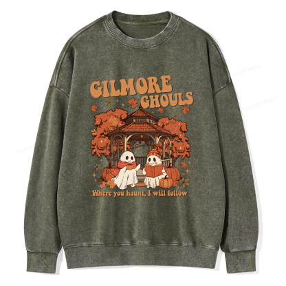 Pagewings Gilmore Ghouls Unisex Washed Sweatshirt