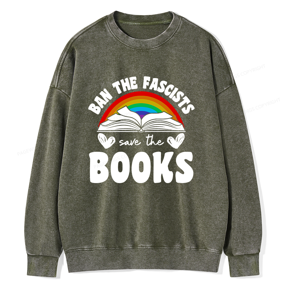 Pagewings Banned Books T-Shirt Unisex Washed Sweatshirt