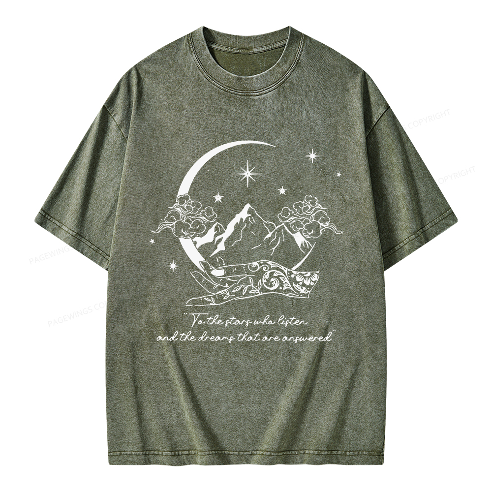 Pagewings To The Stars Who Listen Unisex Washed T-shirt