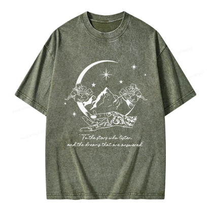 Pagewings To The Stars Who Listen Unisex Washed T-shirt
