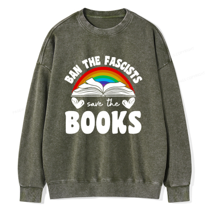 Pagewings Banned Books T-Shirt Unisex Washed Sweatshirt