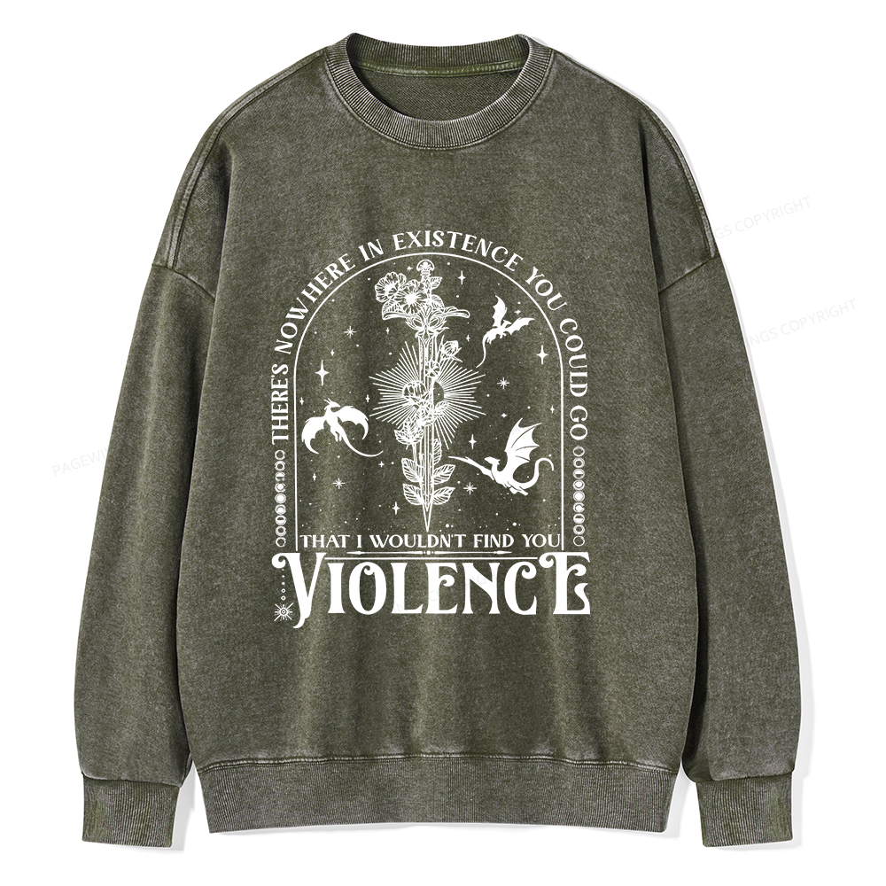 Pagewings Violence Unisex Washed Sweatshirt