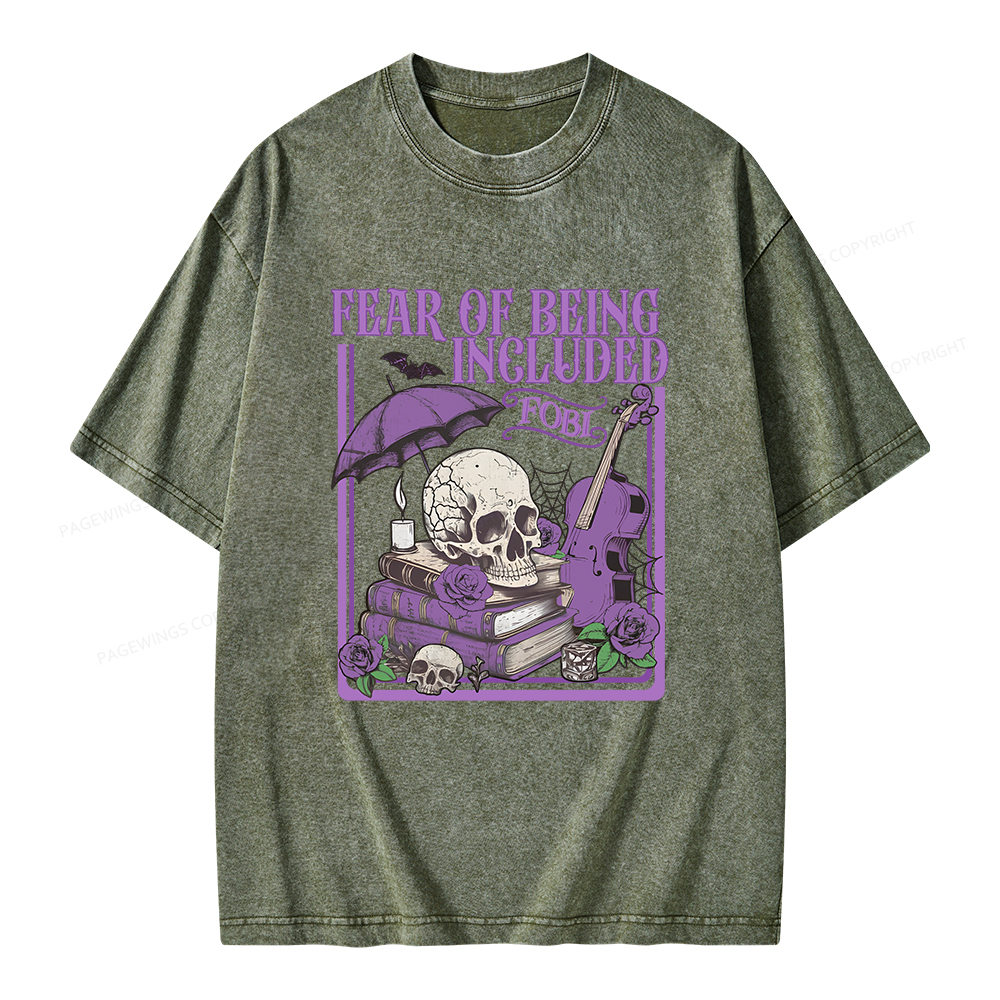 Pagewings Fear Of Being Included FOBI Unisex Washed T-shirt
