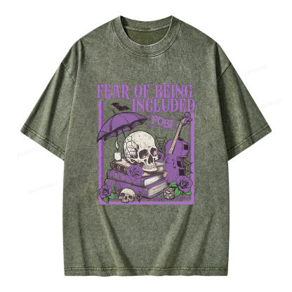 Pagewings Fear Of Being Included FOBI Unisex Washed T-shirt