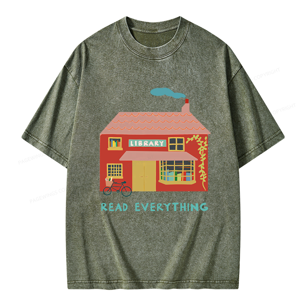 Pagewings Read Everything T-Shirt Unisex Washed T-shirt